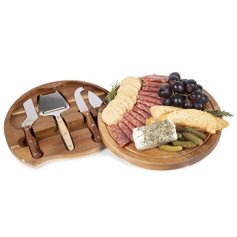 Toscana Monogram Initials "T" Personalized Acacia Cutting Board & Tools Set